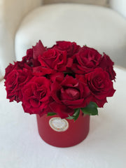 Red Rose Dome Hat Box